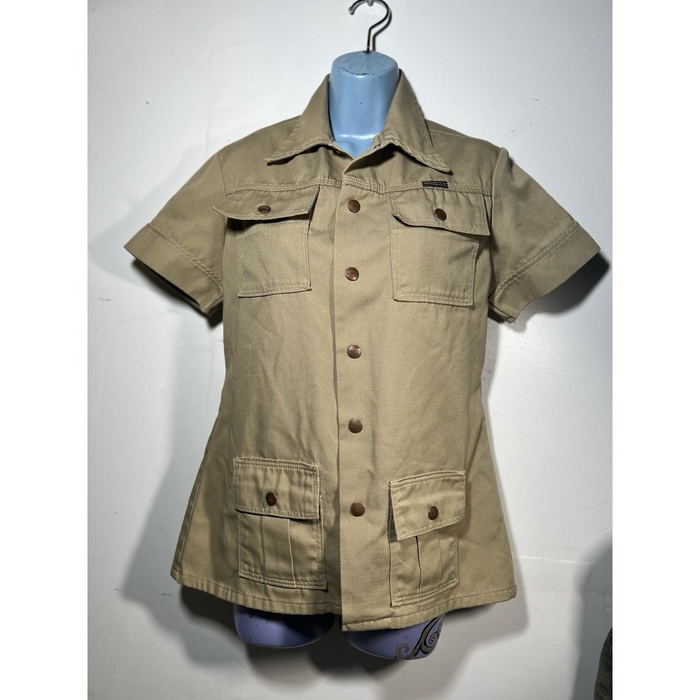 Maverick Shirt Women Size Medium Top Khaki Heavyweight Safari Cargo